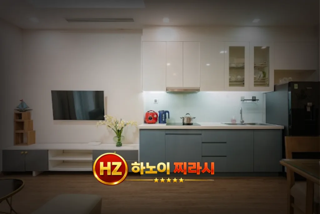 하노이 그린베이 아파트 2룸 거실 모습입니다.