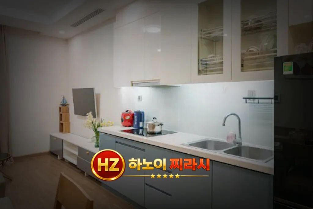 하노이 그린베이 아파트 2룸 주방시설입니다.