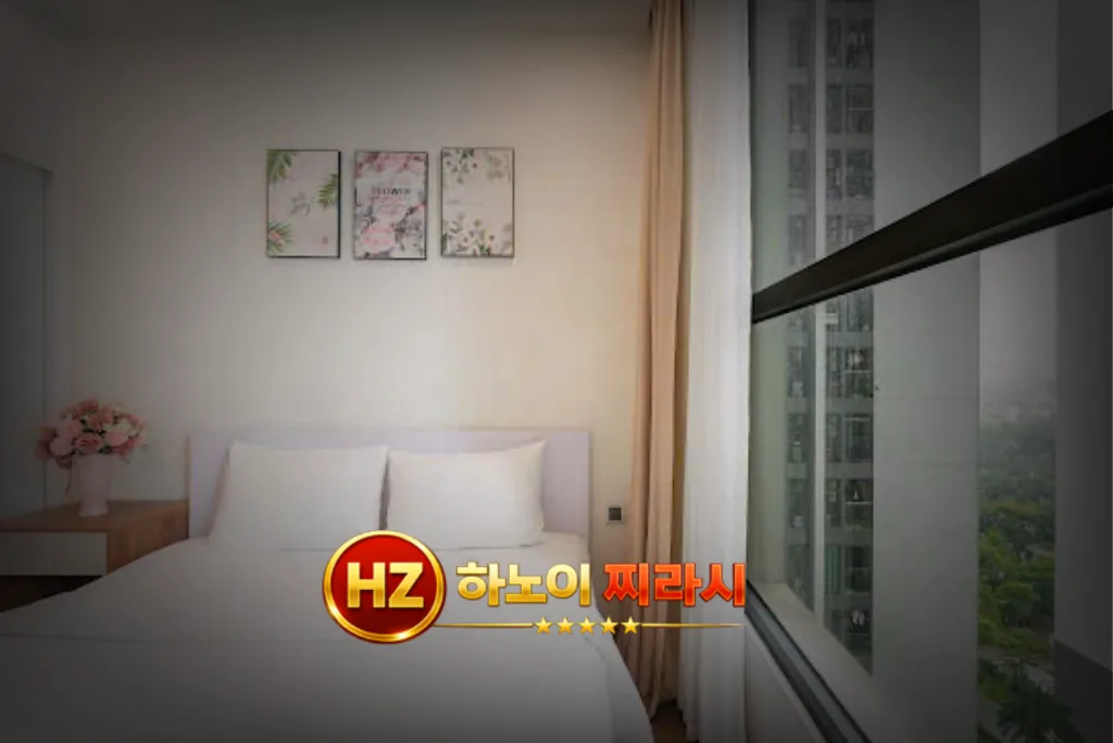 하노이 그린베이 아파트 2룸 침실 모습입니다.