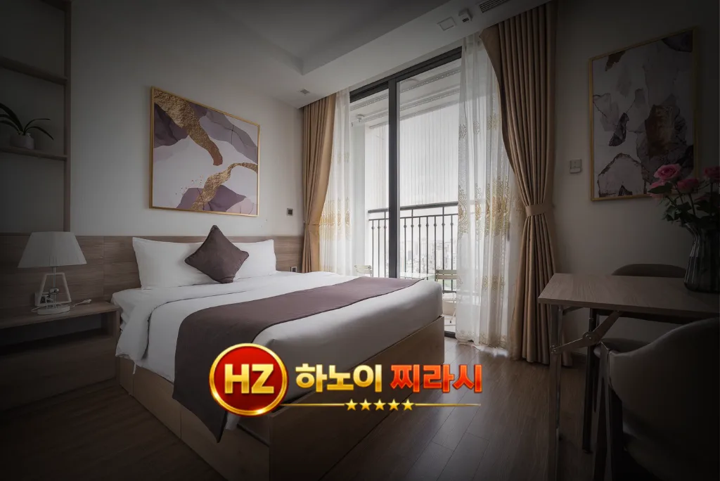 하노이 그린베이 아파트 스튜디오룸 시설 분위기입니다.