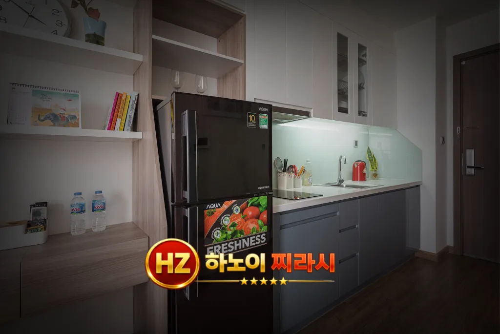 하노이 그린베이 아파트 스튜디오룸 모습입니다.