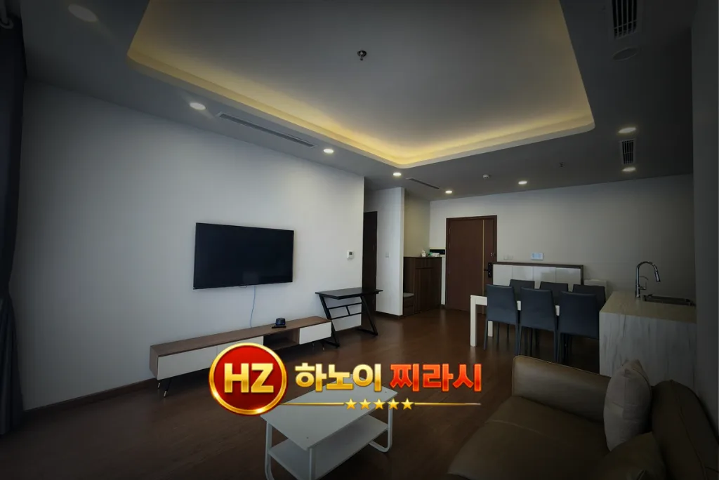 하노이 매트릭스 원 2룸 숙소 거실 모습입니다.