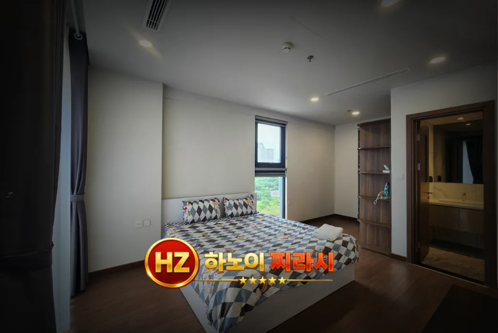 하노이 매트릭스 원 2룸 숙소 마스터 룸 분위기입니다.
