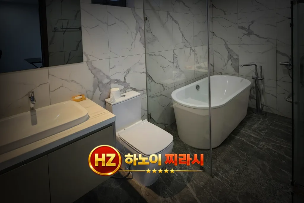 하노이 매트릭스 원 2룸 숙소 샤워 시설입니다.