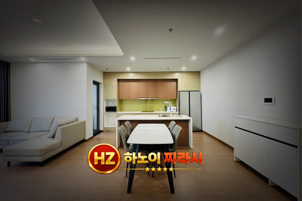 하노이 매트릭스 원 숙소 거실 분위기입니다.