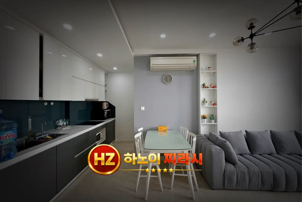 하노이 디 캐피탈 아파트 2룸 거실 구조입니다.