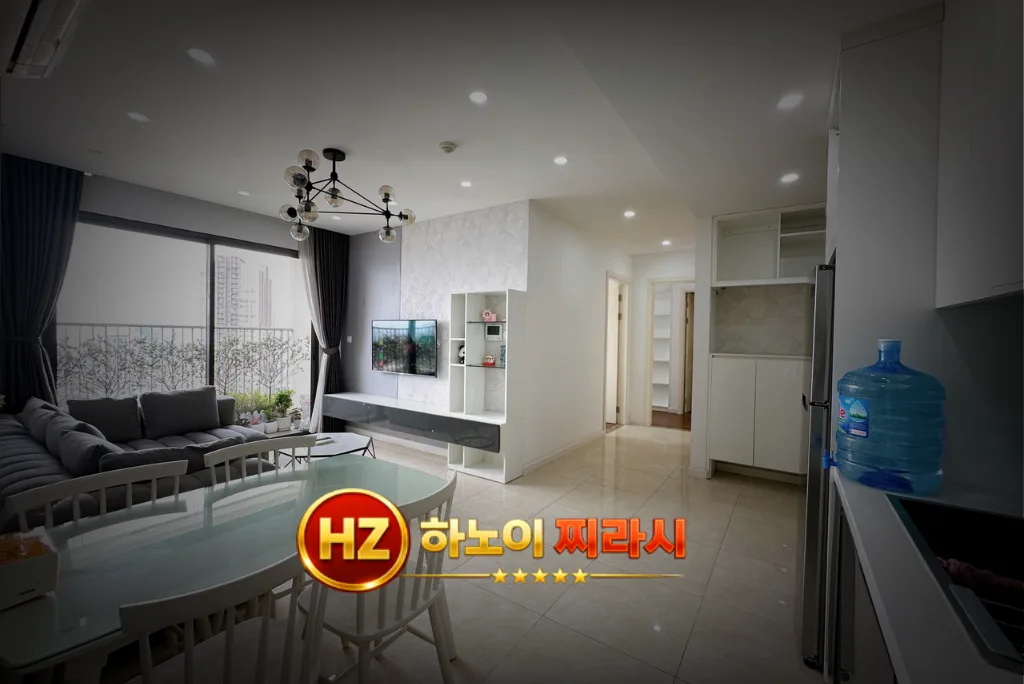 하노이 디 캐피탈 아파트 2룸 실내 모습입니다.