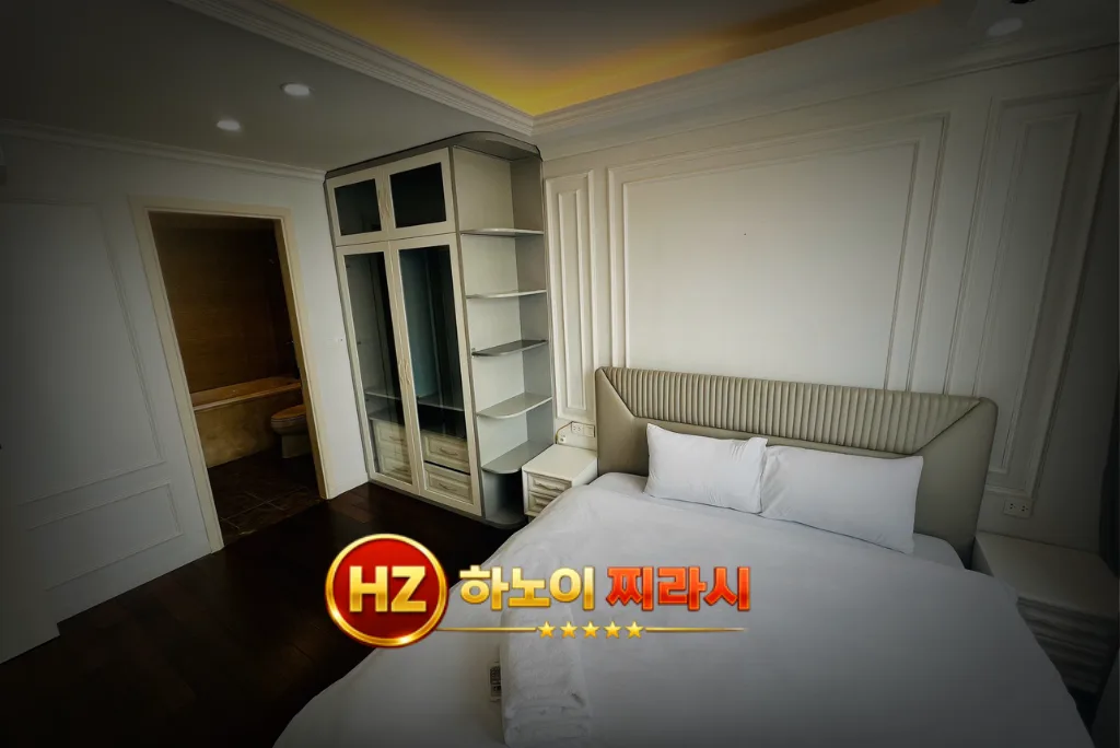 하노이 디 캐피탈 아파트 3룸 마스터 룸 분위기입니다.