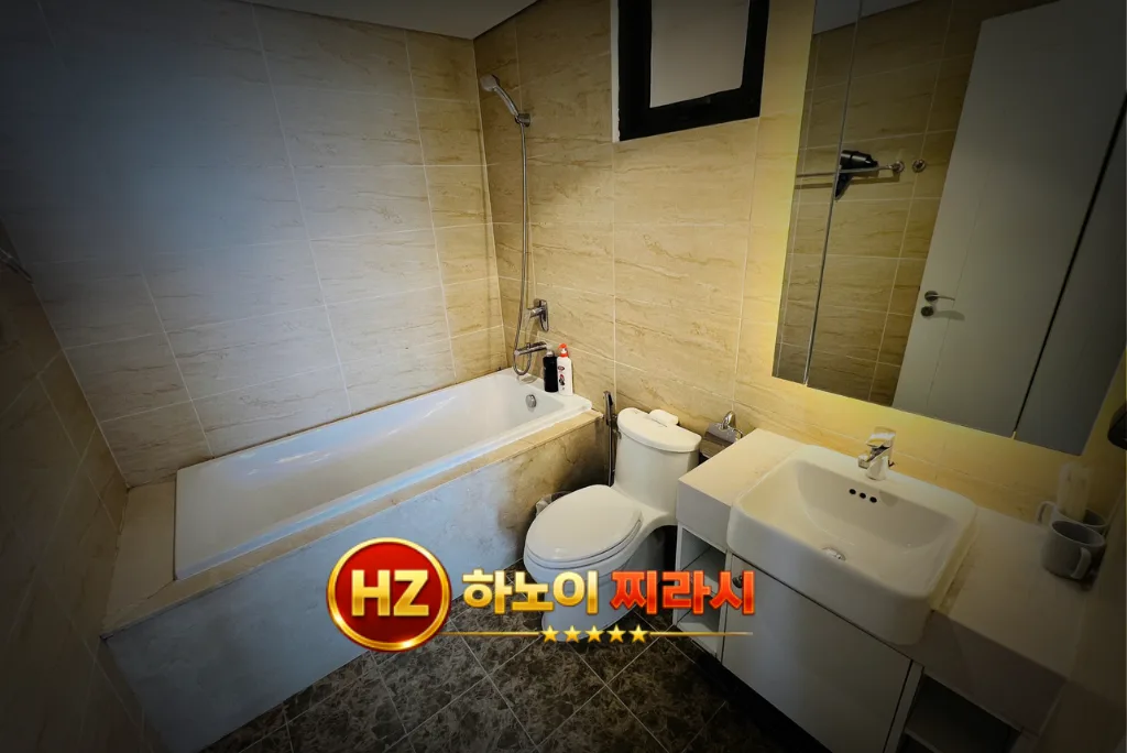 하노이 디 캐피탈 아파트 3룸 마스터 룸 샤워 시설입니다.