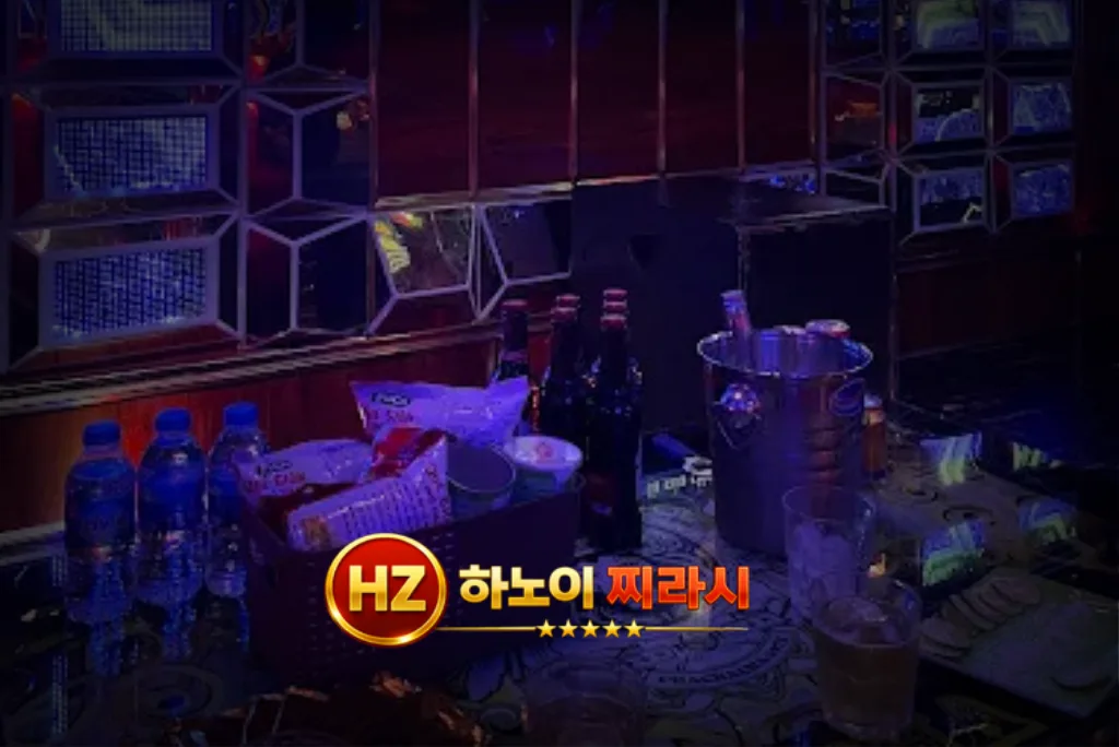 하노이 박카스 가라오케 술과 안주입니다.