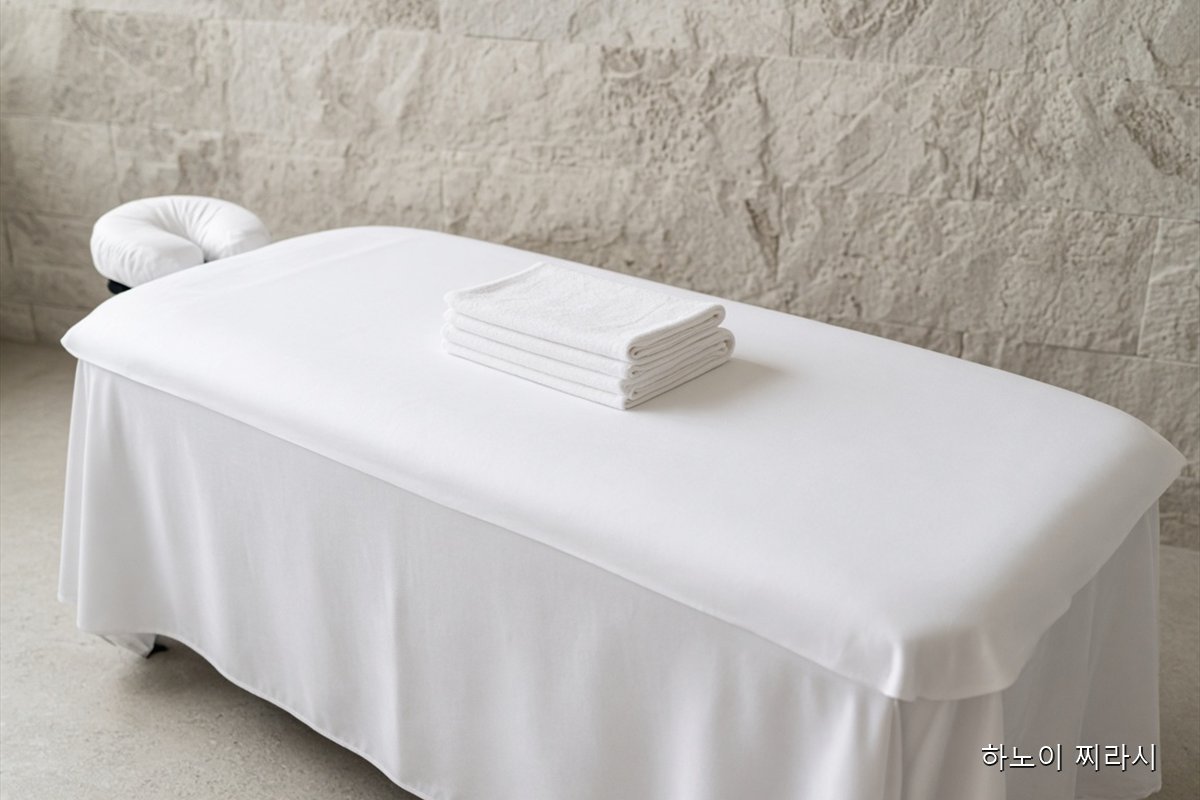 하노이 소라 마사지 관리 베드 모습입니다.