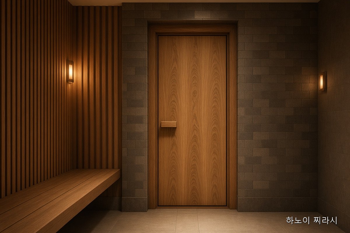 하노이 수 사우나 입구 모습입니다.